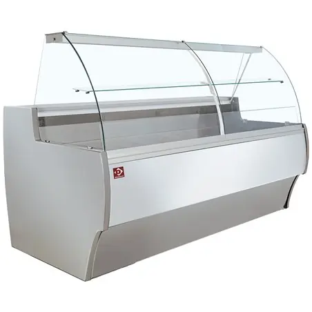 Meilleure Qualité Comptoir vitrine r&eacute;frig&eacute;r&eacute; &agrave; vitre bomb&eacute;e, ventil&eacute;, avec r&eacute;serve - GRIS/BLANC - Diamond - MA20/E8-R2V