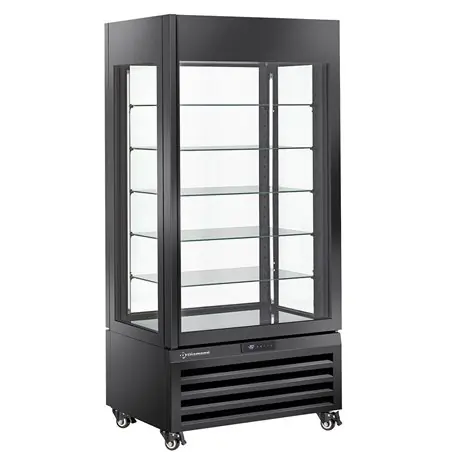 Jusqu’à Épuisement Des Stocks Vitrine "FULL vitr&eacute;e" 600 Lt., 5 niveaux en verre, ventil&eacute;e -  PASTRY - NOIR - Diamond - MAX/609-PB