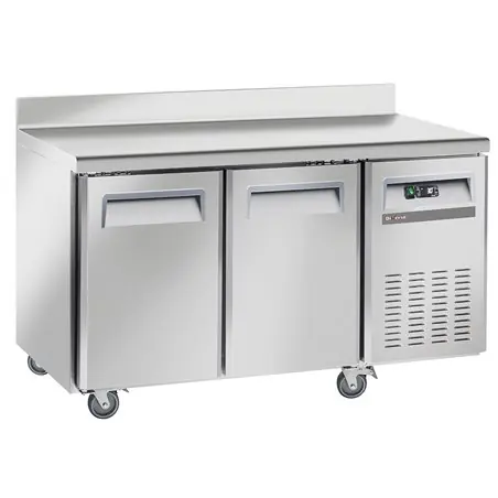 Table de cong&eacute;lation, ventil&eacute;, 2 portes GN 1/1, avec dosseret, sur roues, 2 avec  - Diamond - WR-GTB2-2BD Offre Limitée