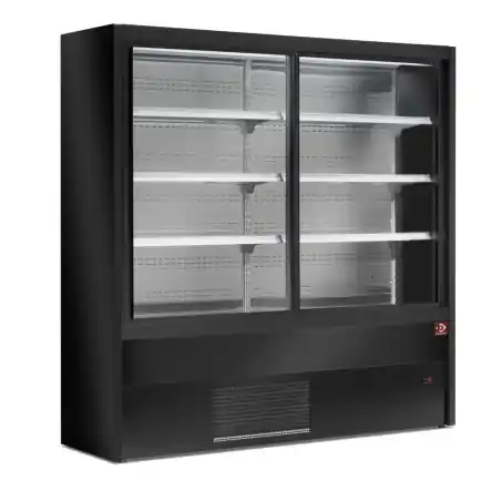 Murale réfrigérée ventilée avec portes coulissantes en verre - NOIR - Diamond PD20/B5-R2 Meilleure Vente