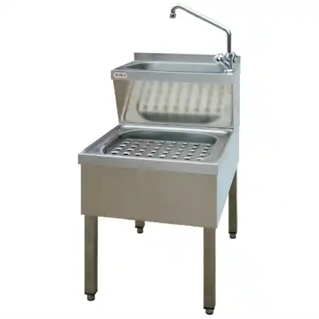 Affaire À Saisir Évier de nettoyage en inox Basix - Conception compacte avec double cuve - Réf. CF115 - Basix