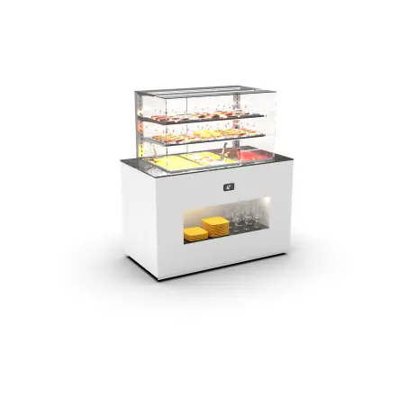 Tendance Module Buffet Bain-Marie Chauffant et Vitrine Neutre BUB150V - SAYL