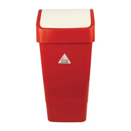 Poubelle &agrave; couvercle battant SYR rouge 50L - CC079 - Scot Young Top Qualité