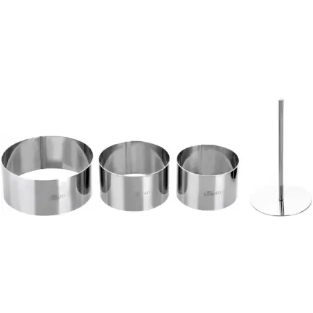Découpoirs ronds assortis (x 3) + poussoir Nouvelle Collection