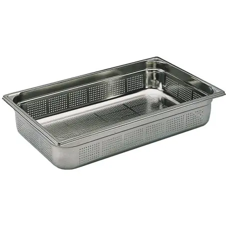 Promotion Bac gastronorme perforé inox - sans anse - GN 1/2 profondeur 10 cm