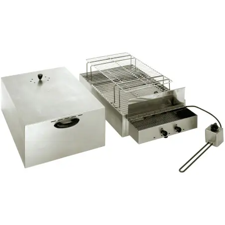 Fumoir inox  2 étages pour fumage à froid 71,5 x 41,5 x 36 cm Produit De Marque
