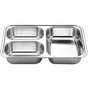 Remise 6 Plateaux 3 compartiments inox 24x17x4cm