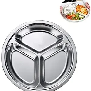 6 ASSIETTES COMPARTIMENTEES INOX 24X3 CM Affaire À Saisir