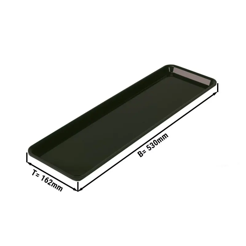 Meilleure Qualité PLAT  RECTANGULAIRE GN2/4 - NOIR 530X162X20 MM