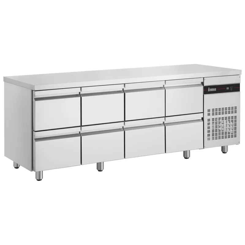 TABLE REFRIGEREE GN1/1 -8 TIROIRS-INOMAK Commander Vite