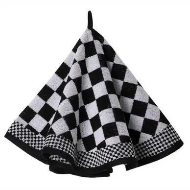 Commander Vite Essuie-main Elias Pompdoek Round Black (Set de 2)