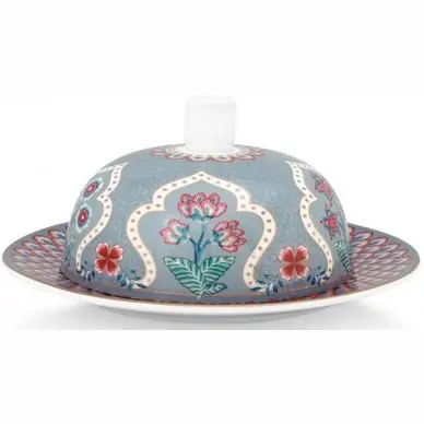 Offre Spéciale Beurrier Pip Studio Flower Festival Deco Light Blue 17 x 8 cm