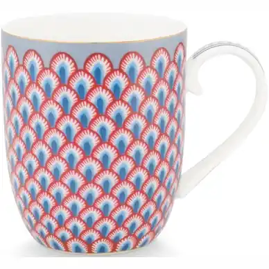 Tasse Pip Studio Flower Festival Scallop Red Light Blue 145 ml (lot de 6) Prix Bas