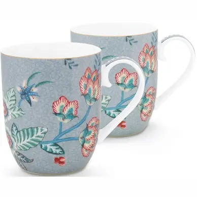 Tasse Pip Studio Flower Festival Light Blue 145 ml (2 pièces) Jusqu’à Épuisement Des Stocks