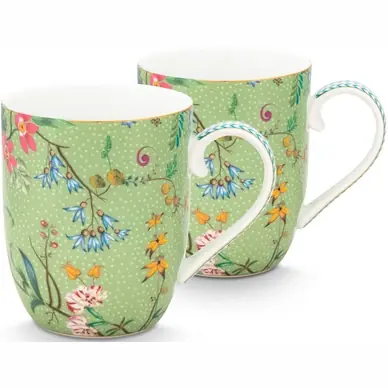 Tasse Pip Studio Jolie Flowers Green 145 ml (2 pièces) Offre Spéciale
