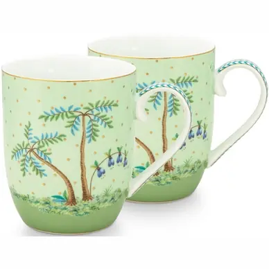 Certifié Tasse Pip Studio Jolie Gold Dots Green 145 ml (2 pièces)