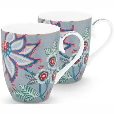 Gros Lot Tasse Pip Studio Flower Festival Light Blue 350 ml (2 pièces)