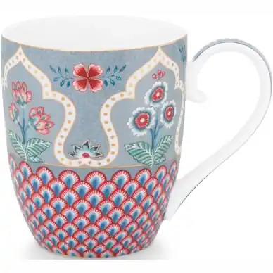 Mug Pip Studio Flower Festival Scallop Deco Light Blue 450 ml (Lot de 6) Artisanat