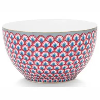 Livraison Gratuite Bol Pip Studio Flower Festival Scallop Red Light Blue 9,5 cm (Lot de 6)