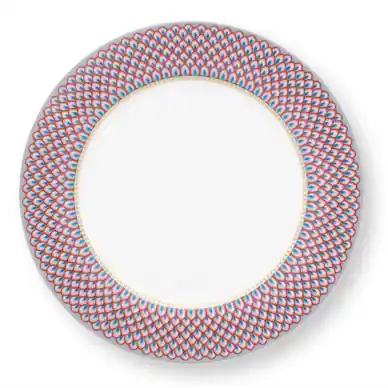 Top Qualité Assiette Plate Pip Studio Flower Festival Red Light Blue 26,5 cm (Lot de 6)