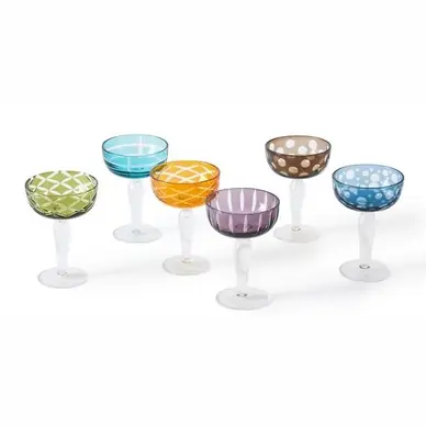 Commander Vite Verre à Champagne POLSPOTTEN Coupe Cuttings Multi (Lot de 6)