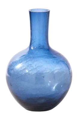 Vase POLSPOTTEN Ball Body Crackled Glass Dark Blue L Expédition Rapide