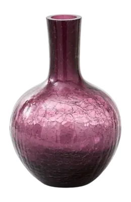 Vase POLSPOTTEN Ball Body Crackled Glass Dark Purple S Populaire