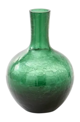 Meilleure Vente Vase POLSPOTTEN Ball Body Crackled Glass Dark Green S