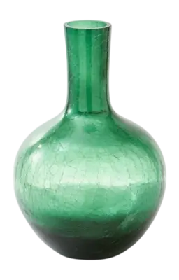 Nouveauté Vase POLSPOTTEN Ball Body Crackled Glass Dark Green L