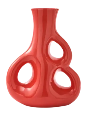 Paiement Sécurisé Vase POLSPOTTEN Three Ears Coral Red M