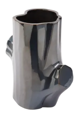 Vase POLSPOTTEN Log Metallic Dark Grey S Remise