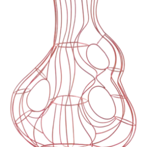 Vase POLSPOTTEN Three Ears Frame Coral Red M Artisanat