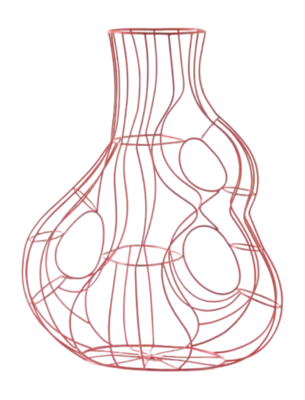 Vase POLSPOTTEN Three Ears Frame Coral Red M Artisanat