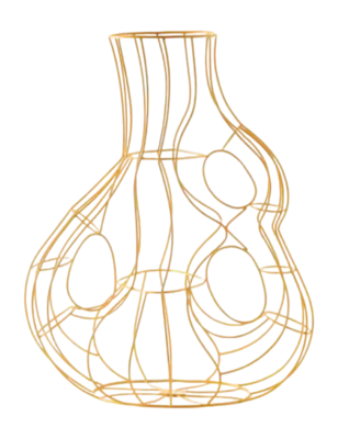 Fait Main Vase POLSPOTTEN Three Ears Yellow L