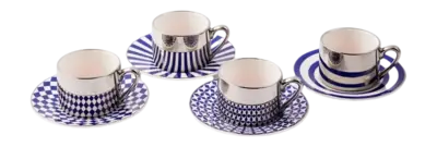 Offre Spéciale Tasse à Expresso POLSPOTTEN Aunty Dark Blue (Set de 4)