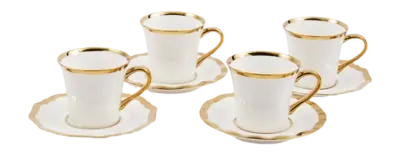 Tasse à Café POLSPOTTEN Golden Finds White (Set de 4) Livraison Gratuite