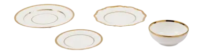 Set de Vaisselle POLSPOTTEN Golden Finds White (Ensemble de 4) Bon Plan