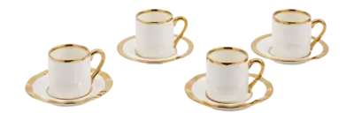 Tasse à Expresso POLSPOTTEN Golden Finds White (Set de 4) Dernière Chance