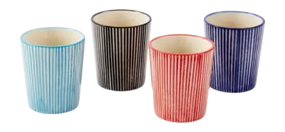 Tasse à Café POLSPOTTEN Marine Striped Multi (Ensemble de 4) Quantité Limitée