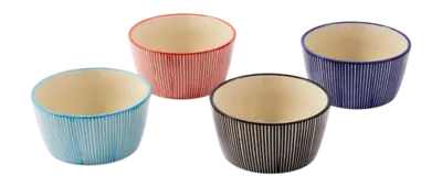 Bols POLSPOTTEN Marine Striped Multi (Ensemble de 4) Expédié Aujourd’hui