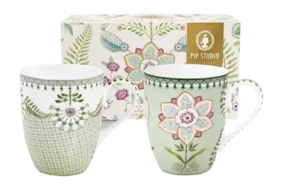 Tasse Pip Studio Lily & Lotus Light Green 350 ml (Set de 2) Promotion Saisonnière