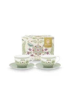Promotion Tasse & Soucoupe Pip Studio Lily & Lotus Light Green 280 ml (Lot de 2)