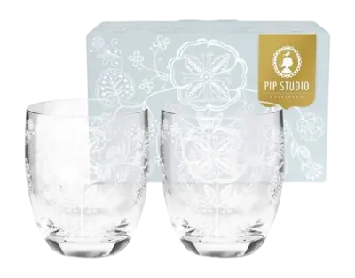 Verre à Eau Pip Studio Flower White 280ml (Lot de 2) Promotion