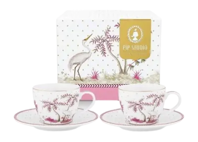 Tasse à Expresso & Soucoupe Pip Studio Jolie Dots Gold Pink 120 ml (Ensemble de 2) Dernier Modèle