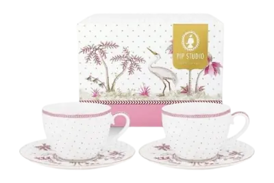 Pas Cher Tasse & Soucoupe Pip Studio Jolie Dots Or Rose 280 ml (Ensemble de 2)