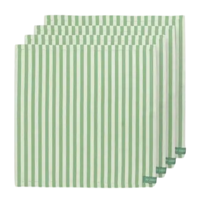Premium Serviette de Table Pip Studio Stripes Light Green (Ensemble de 4)