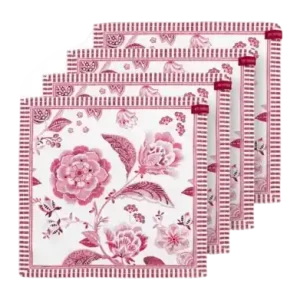 Serviette de Table Pip Studio Royal Regal Flower Red (Ensemble de 4) Nouvel Arrivage