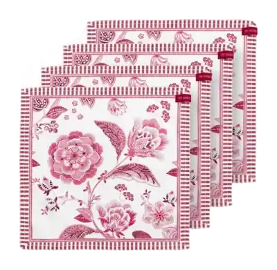 Serviette de Table Pip Studio Royal Regal Flower Red (Ensemble de 4) Nouvel Arrivage