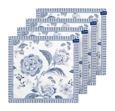 Serviette de Table Pip Studio Royal Regal Flower Blue (Ensemble de 4) Produit De Marque