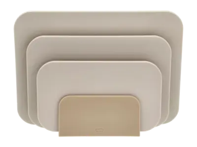 Nouvel Arrivage Planche à Découper Rosti set Choptima Humus 35,5 x 26,5 cm (Set de 3 + support)